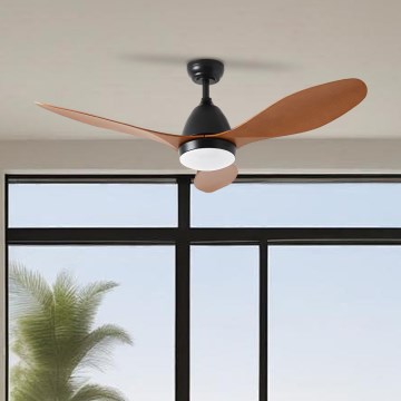 ZEVENTI - Ventilateur de plafond à intensité variable MURO LED/18W/230V 3000-6000K Wi-Fi Tuya noir + Télécommande