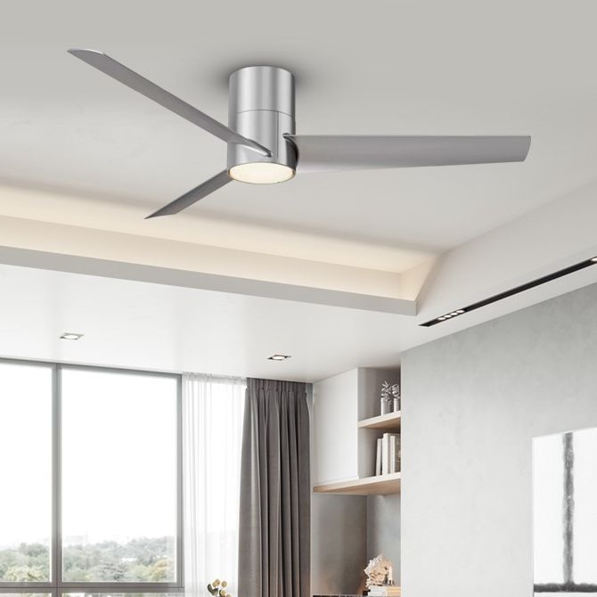 ZEVENTI - Ventilateur de plafond BARROSA LED/18W/230V 3000/4000/6000K Wi-Fi Tuya chrome mat + Télécommande