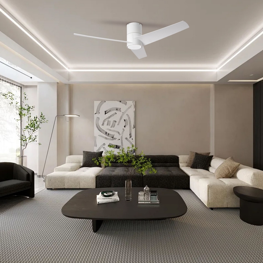 ZEVENTI - Ventilateur de plafond à intensité variable BARROSA LED/18W/230V 3000-6000K Wi-Fi Tuya blanc + Télécommande