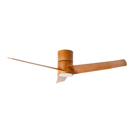 ZEVENTI - Ventilateur de plafond à intensité variable BARROSA LED/18W/230V 3000-6000K Wi-Fi Tuya marron + Télécommande