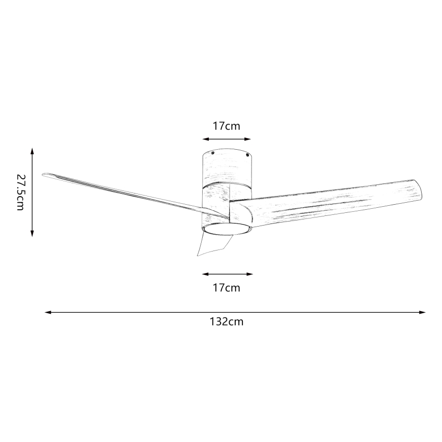 ZEVENTI - Ventilateur de plafond à intensité variable BARROSA LED/18W/230V 3000-6000K Wi-Fi Tuya marron + Télécommande