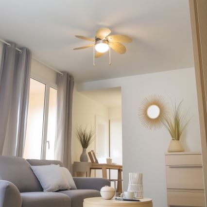 ZEVENTI - Ventilateur de plafond FAMARA 1xE14/60W/230V beige
