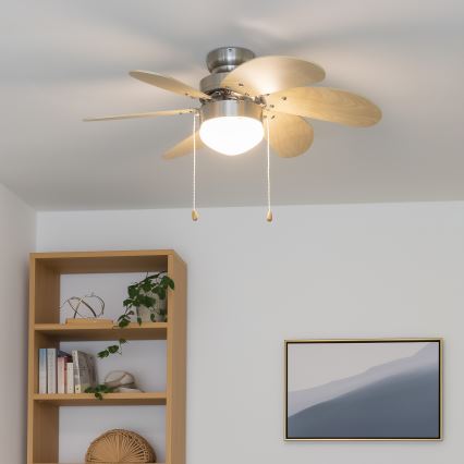 ZEVENTI - Ventilateur de plafond FAMARA 1xE14/60W/230V beige
