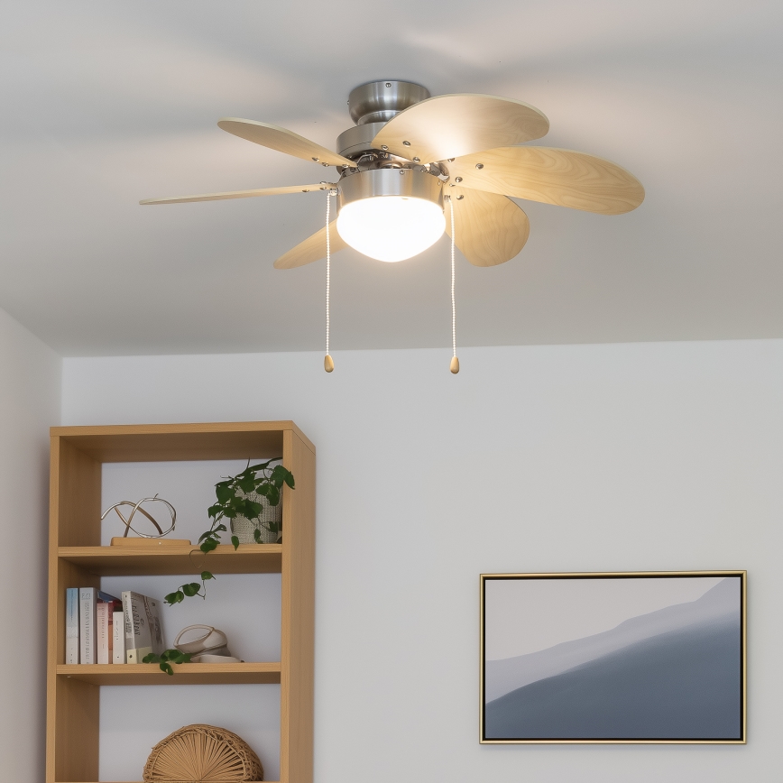 ZEVENTI - Ventilateur de plafond FAMARA 1xE14/60W/230V beige
