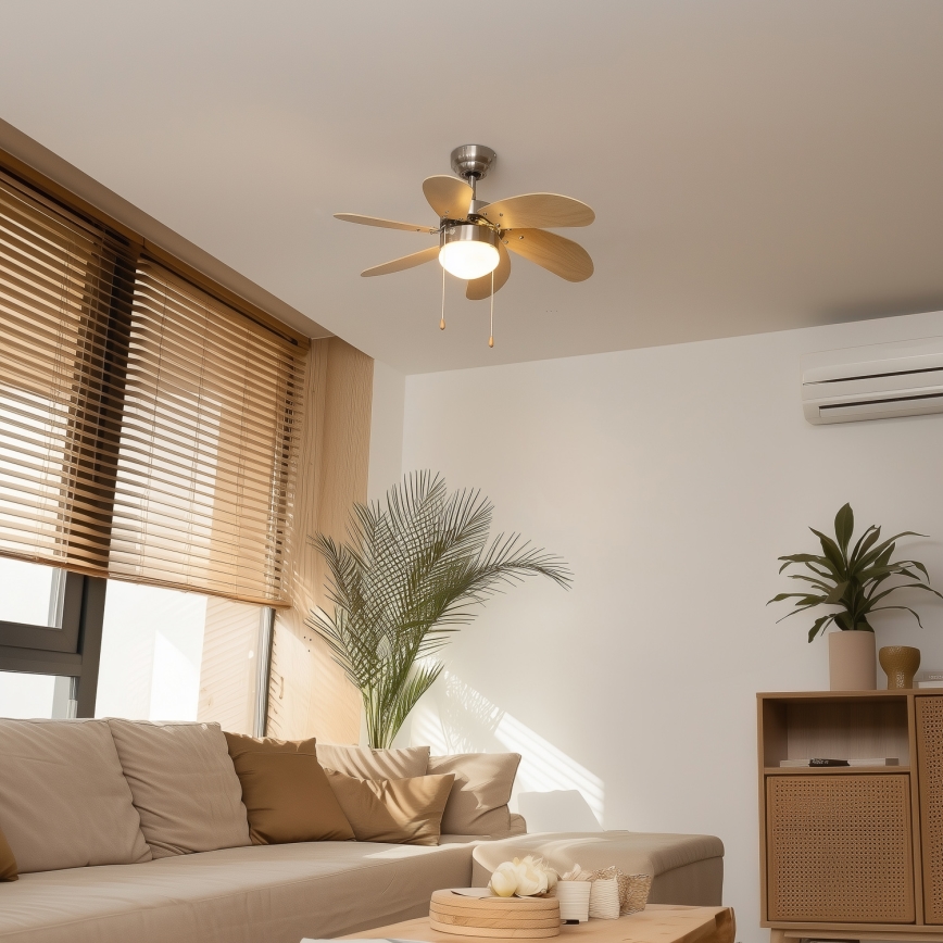 ZEVENTI - Ventilateur de plafond FAMARA 1xE14/60W/230V beige