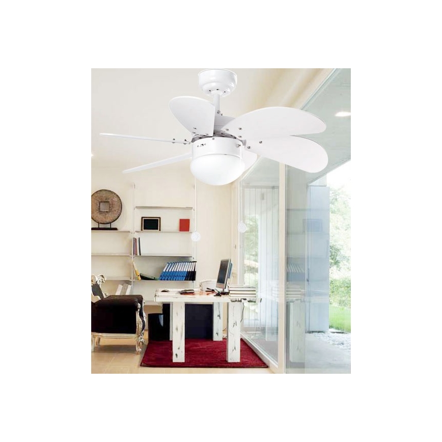 ZEVENTI - Ventilateur de plafond FAMARA 1xE14/60W/230V blanc