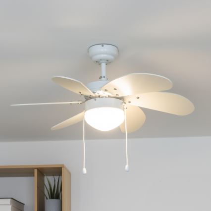 ZEVENTI - Ventilateur de plafond FAMARA 1xE14/60W/230V blanc