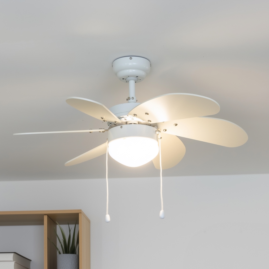 ZEVENTI - Ventilateur de plafond FAMARA 1xE14/60W/230V blanc