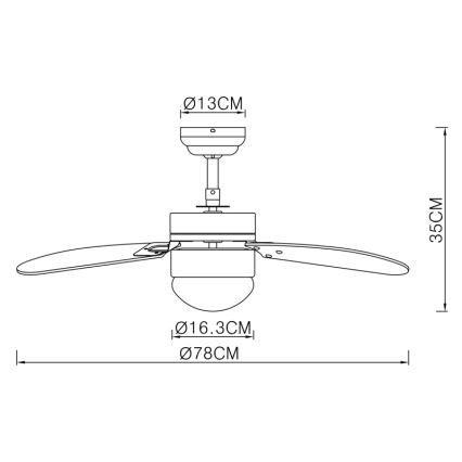ZEVENTI - Ventilateur de plafond FAMARA 1xE14/60W/230V blanc