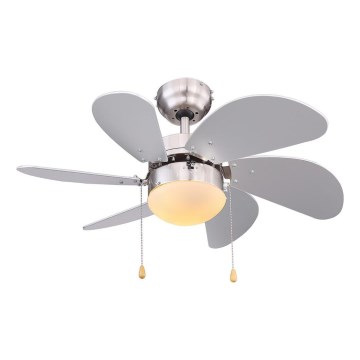 ZEVENTI - Ventilateur de plafond FAMARA 1xE14/60W/230V gris