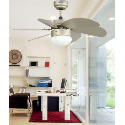 ZEVENTI - Ventilateur de plafond FAMARA 1xE14/60W/230V gris