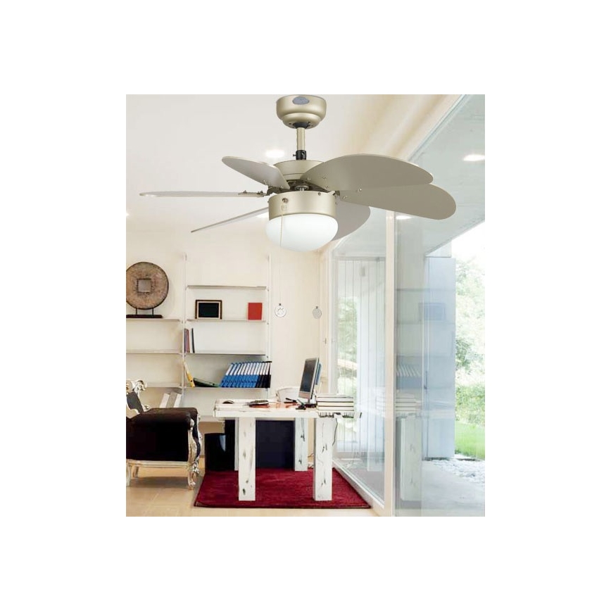 ZEVENTI - Ventilateur de plafond FAMARA 1xE14/60W/230V gris