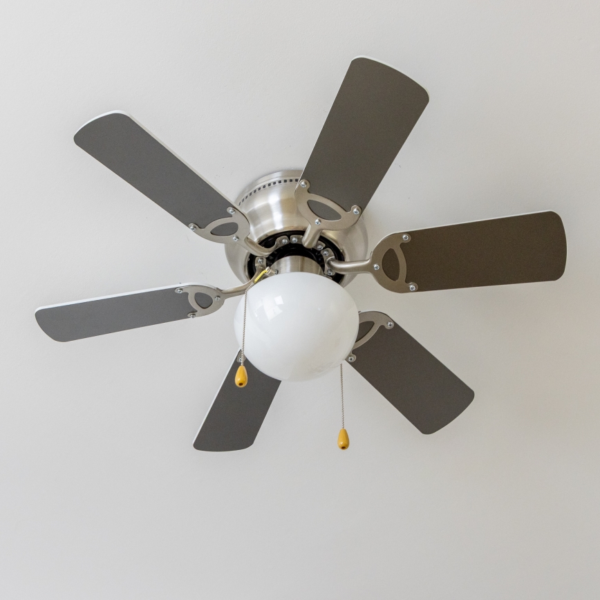 ZEVENTI - Ventilateur de plafond GALDANA 1xE27/60W/230V gris/blanc
