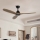 ZEVENTI - Ventilateur de plafond LAURIA Wi-Fi Tuya noir/chêne + Télécommande