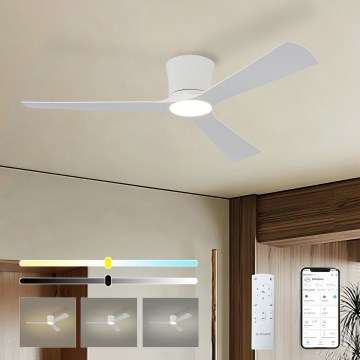 ZEVENTI - Ventilateur de plafond LED à intensité variable AUREX LED/24W/230V 3000/4000/6000K Wi-Fi Tuya blanc + télécommande