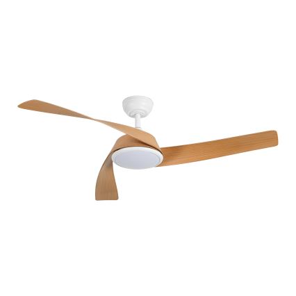 ZEVENTI - Ventilateur de plafond LED dimmable AERYS LED/24W/230V 3000/4000/6000K Wi-Fi Tuya blanc/chêne + télécommande