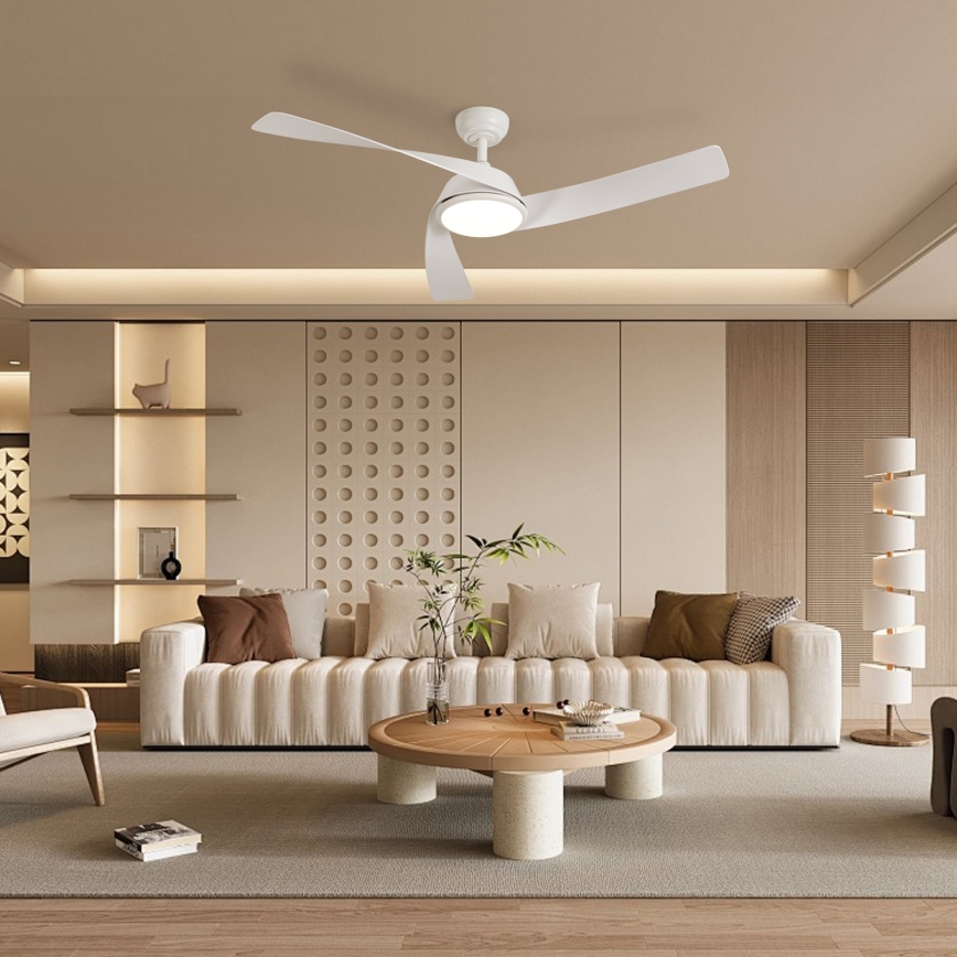 ZEVENTI - Ventilateur de plafond LED dimmable AERYS LED/24W/230V 3000/4000/6000K Wi-Fi Tuya blanc + télécommande