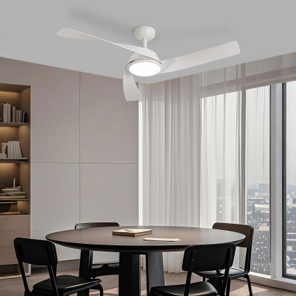 ZEVENTI - Ventilateur de plafond LED dimmable AERYS LED/24W/230V 3000/4000/6000K Wi-Fi Tuya blanc + télécommande
