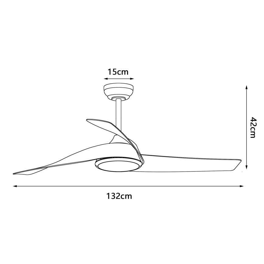 ZEVENTI - Ventilateur de plafond LED dimmable AERYS LED/24W/230V 3000/4000/6000K Wi-Fi Tuya noir/noyer + télécommande