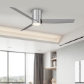 ZEVENTI - Ventilateur de plafond LED BARROSA LED/18W/230V 3000/4000/6000K Wi-Fi Tuya chrome mat + télécommande