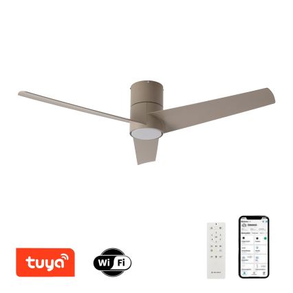 ZEVENTI - Ventilateur de plafond LED BARROSA LED/18W/230V 3000/4000/6000K Wi-Fi Tuya beige + télécommande