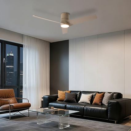ZEVENTI - Ventilateur de plafond LED BARROSA LED/18W/230V 3000/4000/6000K Wi-Fi Tuya beige + télécommande