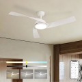 ZEVENTI - Ventilateur de plafond LED dimmable AERYS LED/24W/230V 3000/4000/6000K Wi-Fi Tuya blanc + télécommande