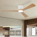 ZEVENTI - Ventilateur de plafond LED dimmable AUREX LED/24W/230V 3000/4000/6000K Wi-Fi Tuya blanc/chêne + télécommande