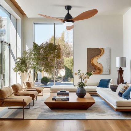 ZEVENTI - Ventilateur de plafond MURO LED/18W/230V 3000/4000/6000K Wi-Fi Tuya noir + télécommande