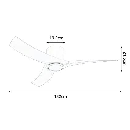 ZEVENTI - Ventilateur de plafond LED dimmable ORBITO LED/24W/230V 3000/4000/6000K Wi-Fi Tuya noir + télécommande