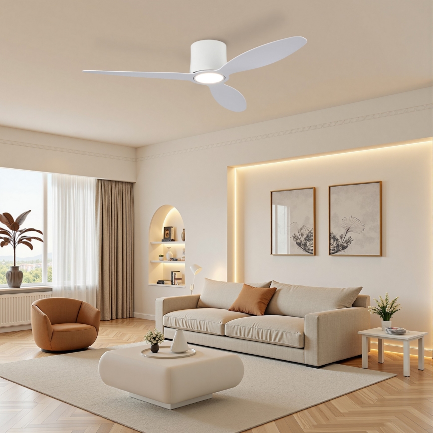 ZEVENTI - Ventilateur de plafond LED dimmable VENTORA LED/24W/230V 3000/4000/6000K Wi-Fi Tuya blanc + télécommande