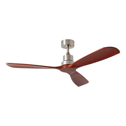 ZEVENTI - Ventilateur de plafond LIONI Wi-Fi Tuya chrome mat/chêne + Télécommande