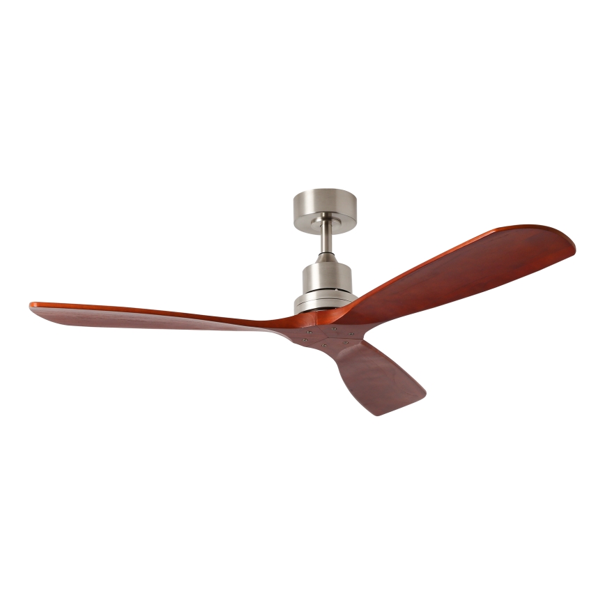 ZEVENTI - Ventilateur de plafond LIONI Wi-Fi Tuya chrome mat/chêne + Télécommande