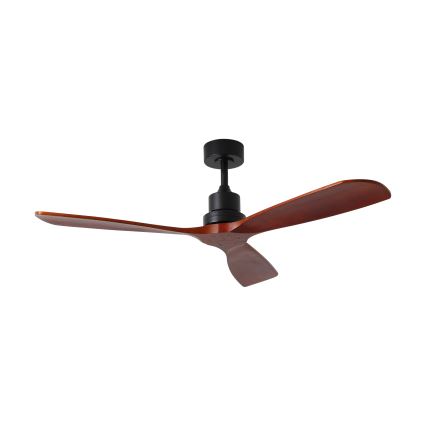 ZEVENTI - Ventilateur de plafond LIONI Wi-Fi Tuya noir/chêne + Télécommande