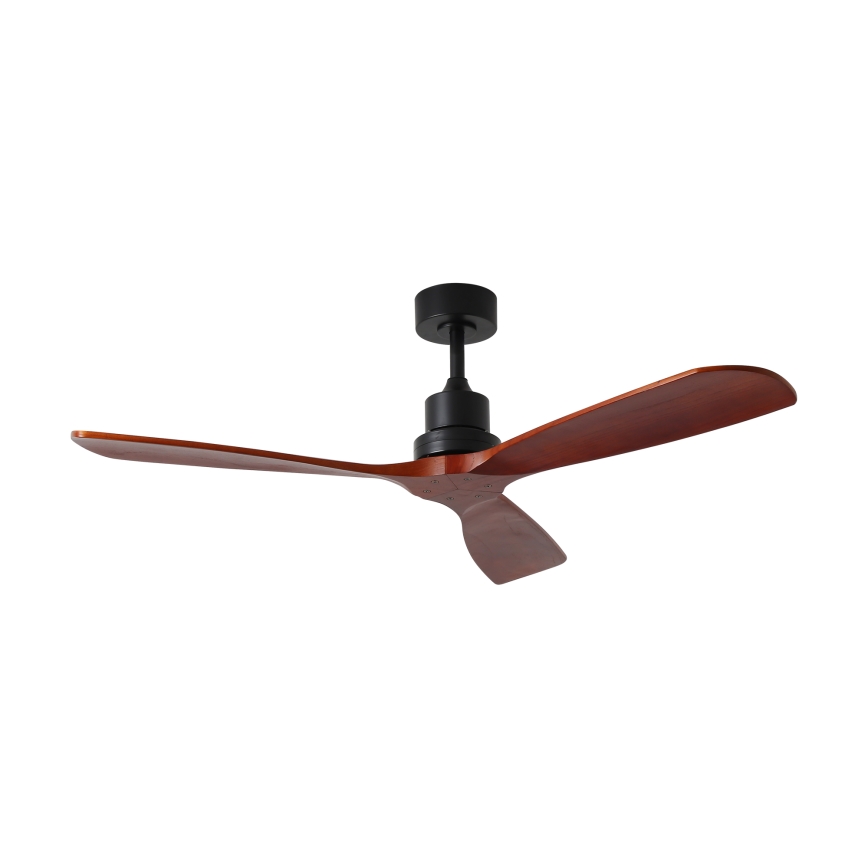 ZEVENTI - Ventilateur de plafond LIONI Wi-Fi Tuya noir/chêne + Télécommande