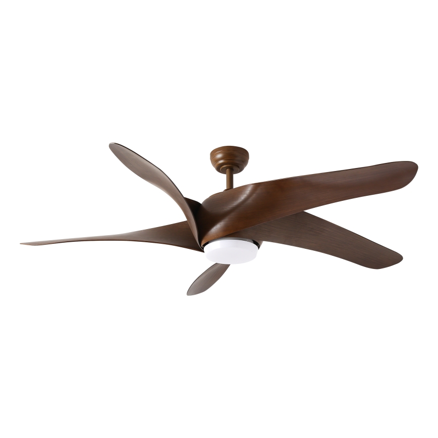 ZEVENTI - Ventilateur de plafond à intensité variable LUCCA LED/18W/230V 3000-6000K Wi-Fi Tuya marron + Télécommande