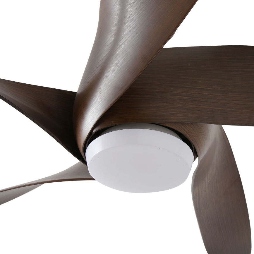 ZEVENTI - Ventilateur de plafond à intensité variable LUCCA LED/18W/230V 3000-6000K Wi-Fi Tuya marron + Télécommande