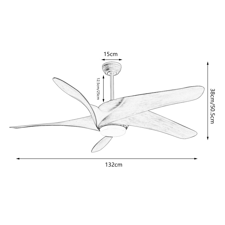 ZEVENTI - Ventilateur de plafond à intensité variable LUCCA LED/18W/230V 3000-6000K Wi-Fi Tuya marron + Télécommande