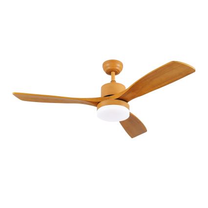 ZEVENTI - Ventilateur de plafond à intensité variable MARE LED/24W/230V 3000-6000K Wi-Fi Tuya chêne + Télécommande