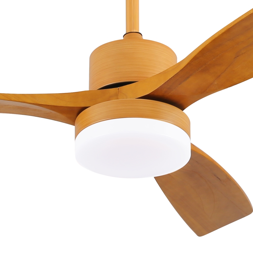 ZEVENTI - Ventilateur de plafond à intensité variable MARE LED/24W/230V 3000-6000K Wi-Fi Tuya chêne + Télécommande