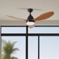 ZEVENTI - Ventilateur de plafond MURO LED/18W/230V 3000/4000/6000K Wi-Fi Tuya noir + télécommande