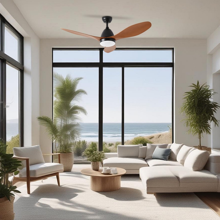 ZEVENTI - Ventilateur de plafond à intensité variable MURO LED/18W/230V 3000-6000K Wi-Fi Tuya noir + Télécommande