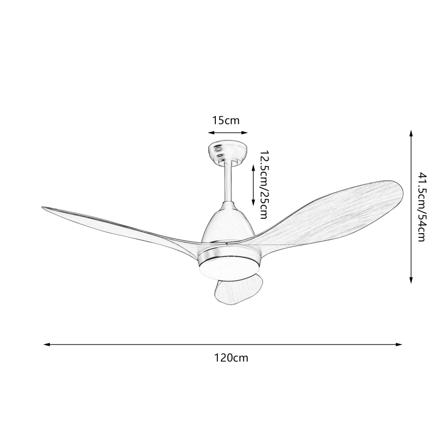 ZEVENTI - Ventilateur de plafond à intensité variable MURO LED/18W/230V 3000-6000K Wi-Fi Tuya noir + Télécommande