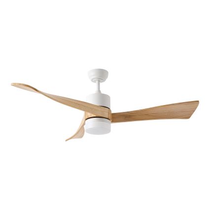 ZEVENTI - Ventilateur de plafond à intensité variable NATURITO LED/18W/230V 3000-6000K Wi-Fi Tuya blanc/chêne + Télécommande