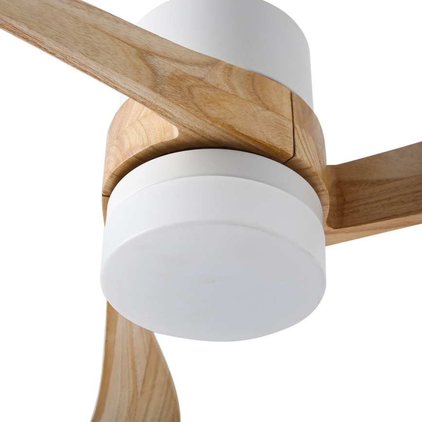 ZEVENTI - Ventilateur de plafond à intensité variable NATURITO LED/18W/230V 3000-6000K Wi-Fi Tuya blanc/chêne + Télécommande