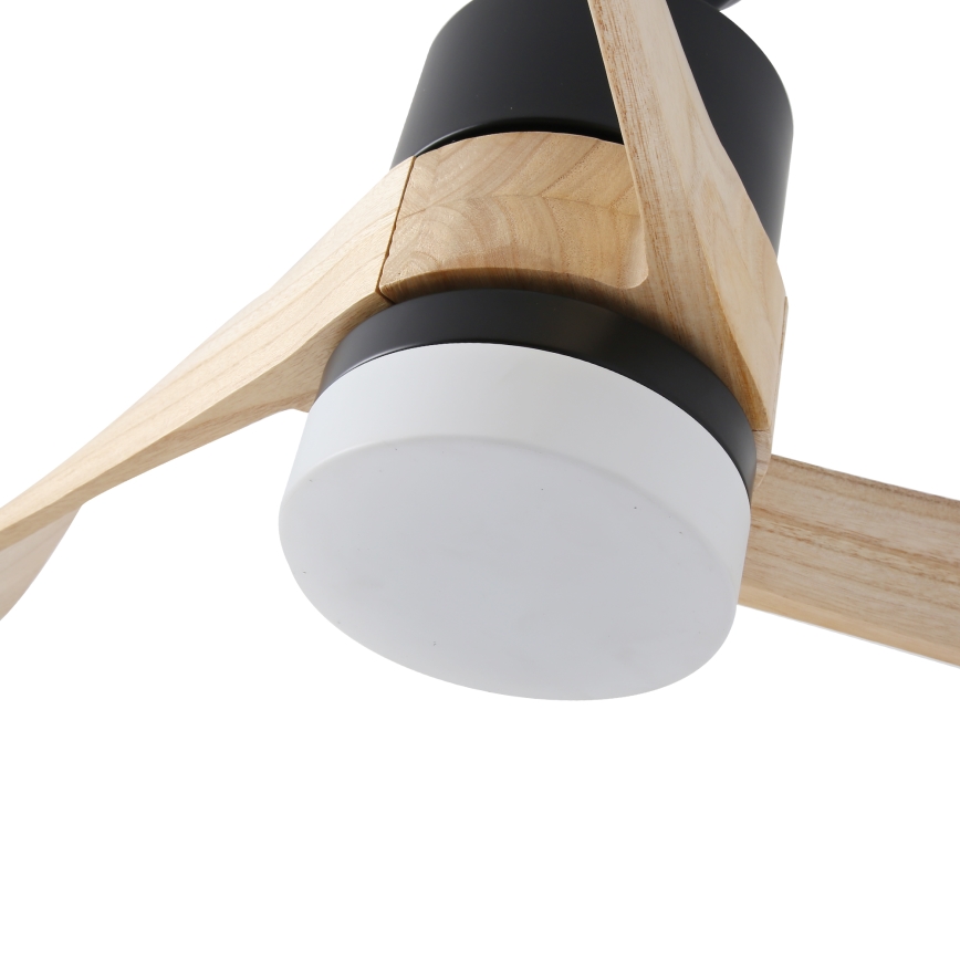 ZEVENTI - Ventilateur de plafond à intensité variable NATURITO LED/18W/230V 3000-6000K Wi-Fi Tuya noir/chêne + Télécommande