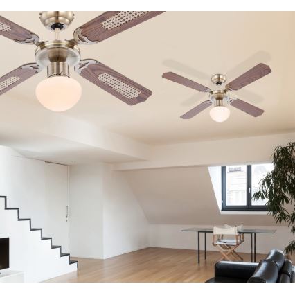 ZEVENTI - Ventilateur de plafond NAVAGIO 1xE27/60W/230V marron