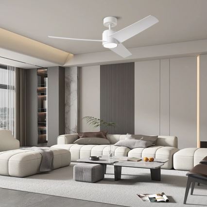 ZEVENTI - Ventilateur de plafond à intensité variable ORVIETO LED/18W/230V 3000-6000K Wi-Fi Tuya blanc + Télécommande
