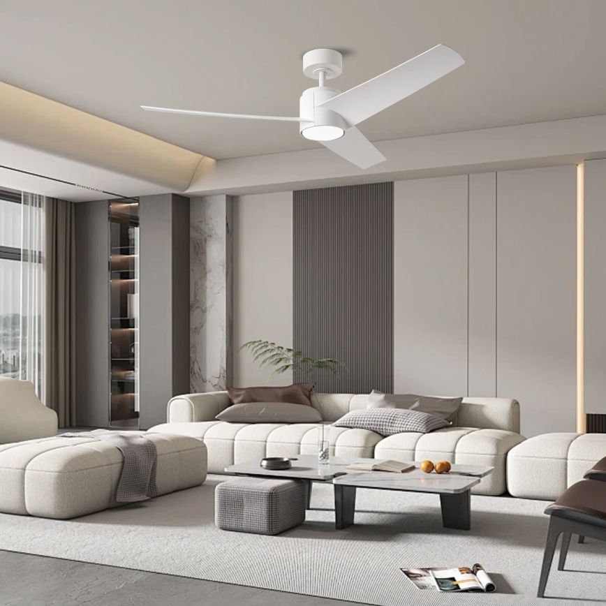ZEVENTI - Ventilateur de plafond à intensité variable ORVIETO LED/18W/230V 3000-6000K Wi-Fi Tuya blanc + Télécommande