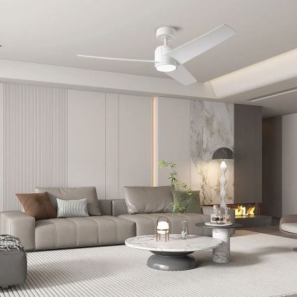 ZEVENTI - Ventilateur de plafond à intensité variable ORVIETO LED/18W/230V 3000-6000K Wi-Fi Tuya blanc + Télécommande